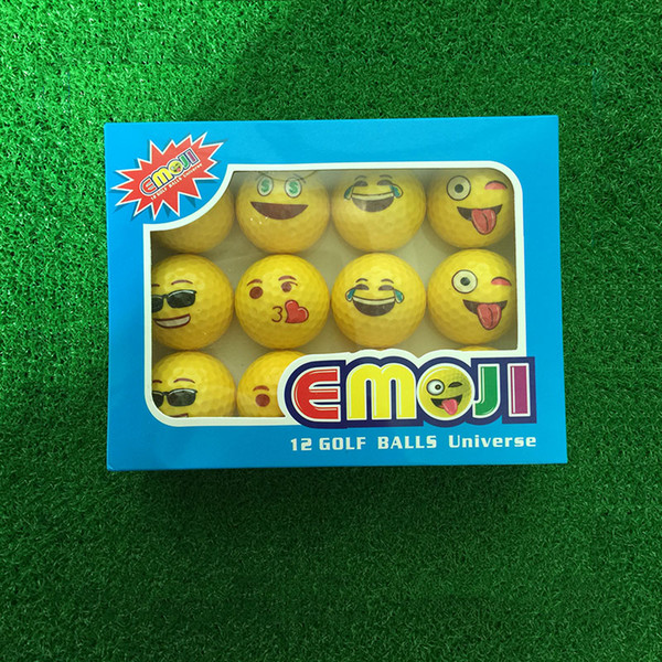 CREST Novelty Emoji Golf Balls 12pcs in box,Totally 6 Different Faces of Fun