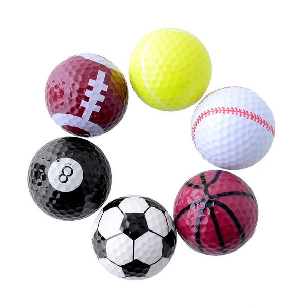 Set 6PCs Novelty Assorted Creative Champion Sports Golf Double Balls Joke Fathers Day Best Present Rubber