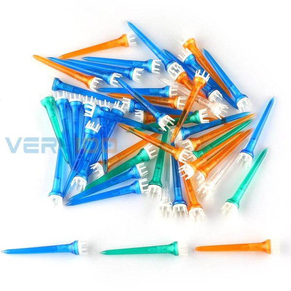 Wholesale- 50pcs/lot Assorted Plastic Crown Shape Claw Cushion Top Golf Tees 78mm Mixed Set Golf Tools New
