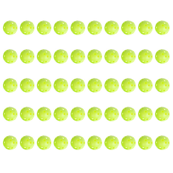 50pcs/set 42mm Green Golf Practice Balls Plastic Whiffle Airflow Hollow Sports Ball Training Golf Balls