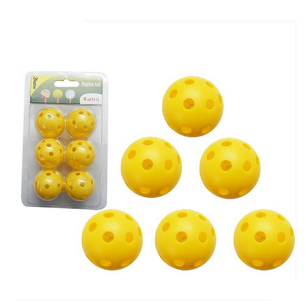 Golf hollow ball training 6Pcs/lot Plastic Whiffle Airflow Hollow Golf Practice Training Sports Balls Free Shipping New