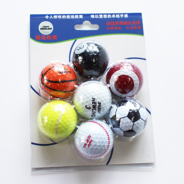 Free Shipping 7Pcs/lot Mix color Outdoor Sport Golf Balls Golf Game Match Balls Two Layers High Grade Golf Ball