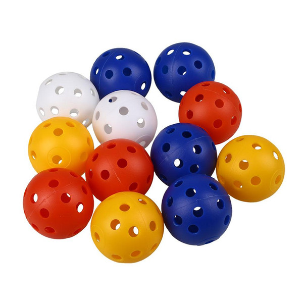 Wholesale- 50Pcs Plastic Airflow Hollow Golf Ball Practice Indoor Training Balls Golf Accessories