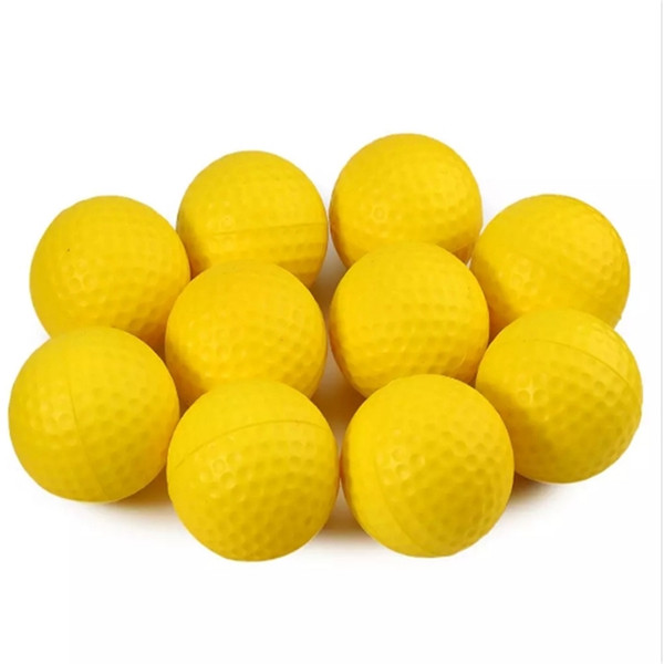 Wholesale- 10PCS Soft Bright Color Golf Ball Light Indoor Outdoor Training Practice Golf Sports Elastic PU Foam Balls 3 Colors 2018 NEW