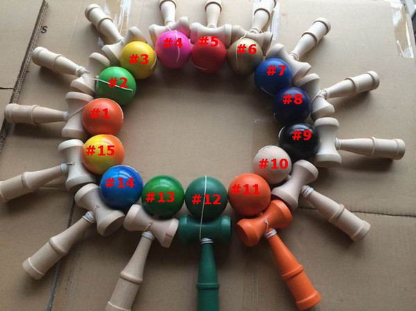 Free shipping 100pcs Kendama Ball Japanese Traditional Wood Game Toy Education Gift big size 1203#03