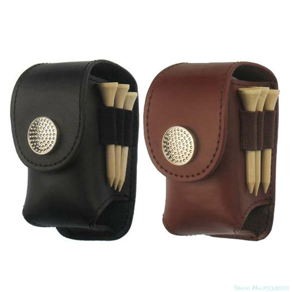 New New Portable Leather Mini Golf Ball Bag Pouch Holder Waist Pack Pocket Outdoor Tool Drop Ship