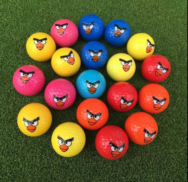 6Pcs/Lot golf ball Emoji Faces Novelty Fun Golf Balls lovely face pattern ball Super cute bird image color gift balls,