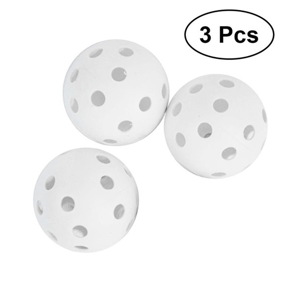 3Pc Training Balls Plastic Durable Hollow Portative Air Flow Golf Balls Training for Outdoor Golf Practicing