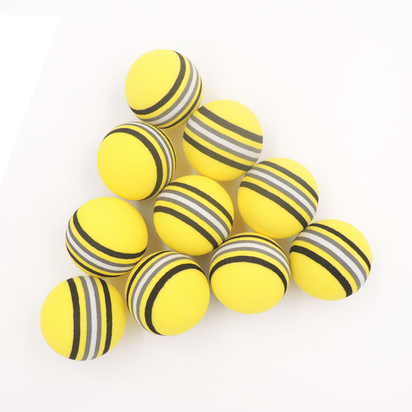 Wholesale- 50PCS EVA Foam Golf Balls Yellow/Red/Blue Rainbow Sponge Indoor Practice Training Aid Soft golf ball