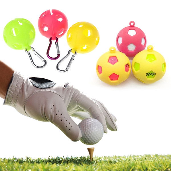 Golf Ball Protective Holder Cover Case Silicone Sleeve Carabiner Sport Accessory