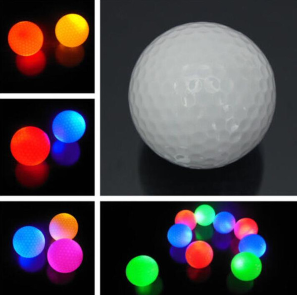 New Hot Sale Light-up Flashing Night Light Glowing Fluorescence Golf Balls Golfing Wholesale Free Shipping