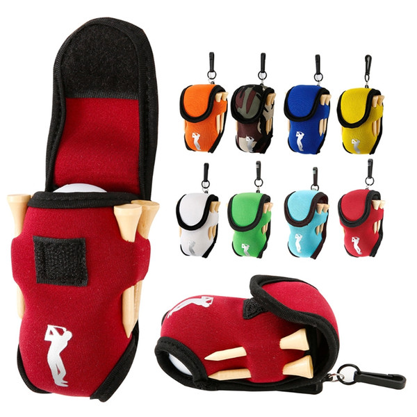 1Pc Elastic Neoprene Mini Golf Ball Holder Bag Carry Pouch Belt Clip For Training