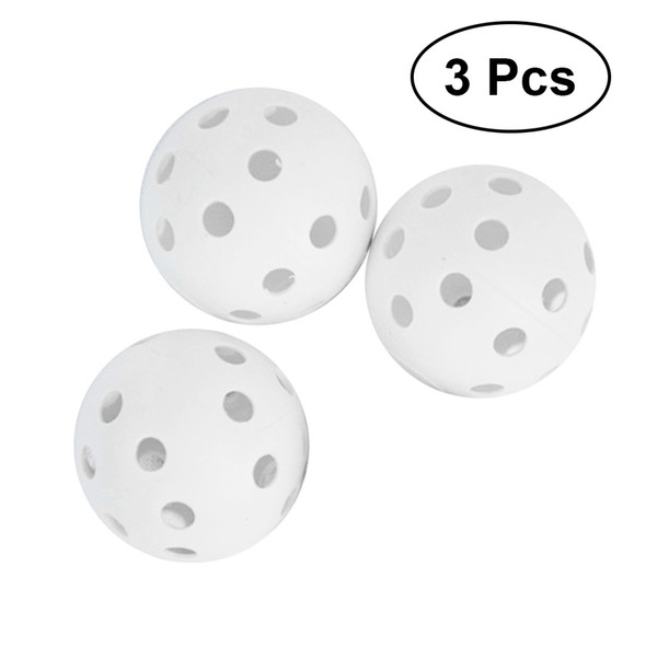 3pcs Air Flow Hollow Golf Balls Plastic Training Balls for Golf Practice (White)