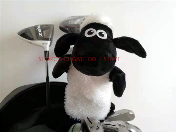 Black&White Sheep Golf Fairway Woods Headcover Cartoon Animal Golf Hybrid Cover Sporting Goods Club Accessories Mascot Novelty Cue Gift