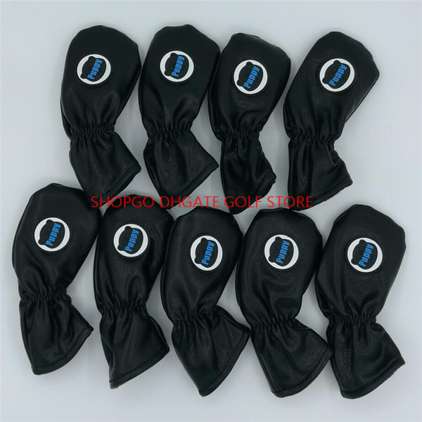 New 2Colors PUPPY Golf Irons Headcovers High Quality Soft PU Leather Protect Golf Iron Head Set Covers 9pcs/lot #456789,Pw,Aw,Sw