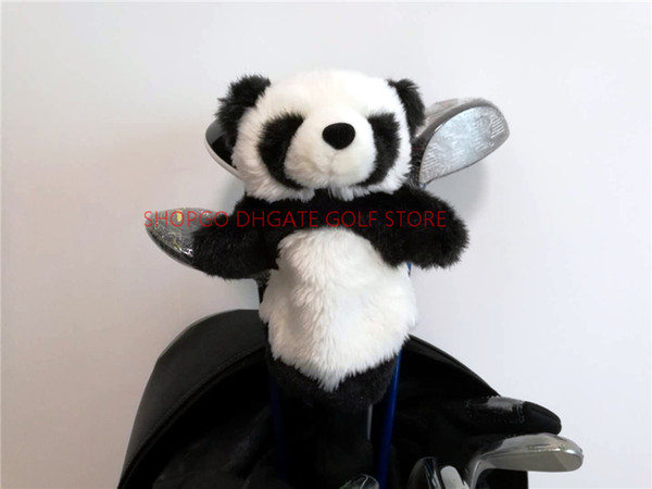 China Panda Golf Fairway Woods Headcover Plush Cartoon Animal Golf Hybrid Cover Sporting Goods Club Accessories Mascot Novelty Cue Gift