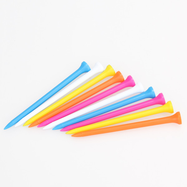 100Pcs 100mm New Lightweight Golf Tools Multicolor Plastic Golf Tees Rubber Cushion Top Golf Equipment Muticolor