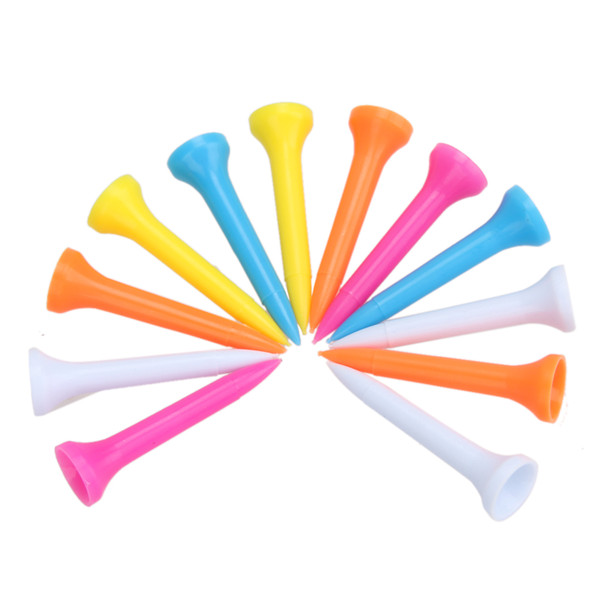 Hot Sale 100Pcs Portable Lightweight Mixed Color Plastic 42mm(1 2/3 inch) Golf Tees New Arrival