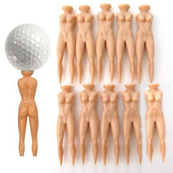 Wholesale Plastic Novelty Joke Nude Lady Golf Tee Practice Training Golf Tees 10Pcs/lot Free Shipping