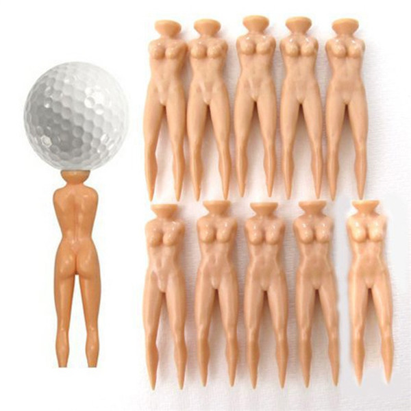 ONLY 10Pcs Novelty Joke Nude Lady Golf Tee Plastic Practice Training Golfer Tees FREE shipping