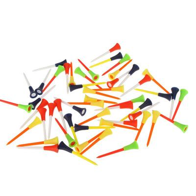 Wholesale-Plastic Golf Tees Multi Color Rubber Cushion Top Golf Tee 80mm Golf Accessories 100 Pcs/Lot