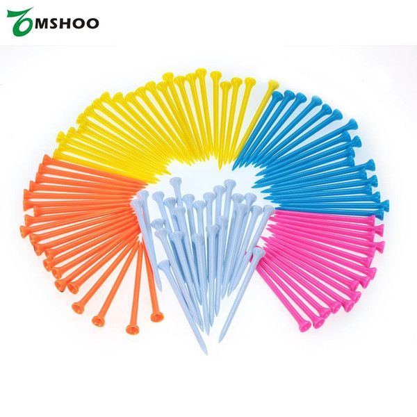 2018 100pcs 43/55/70/81/100mm Plastic Golf Ball Tee Golf Tee Tool Mixed Color Golf Holder Training Aid Outdoor Sport Equipment