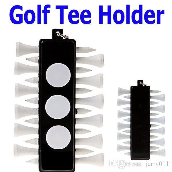 Free Shipping, 10PCS/lot Golf Tee Holder Carrier with 12 Wooden Tees & 3 Ball Markers & 1 Key Chain Wholesale