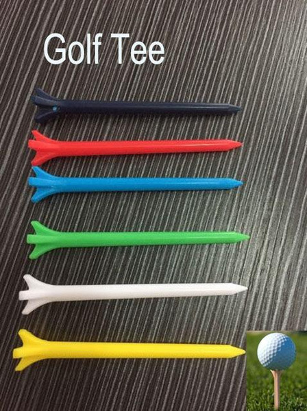 Wholesale-6 Colors Free Shipping 600pcs/lot 70mm Plastic Golf Tees High Quality Brand New