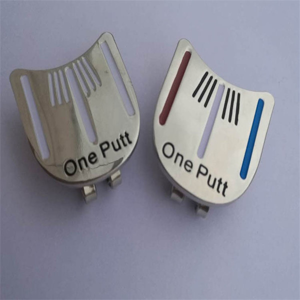 One Putt Ball Marker Golf Cap Clip Caiton Golfs Buckle Metal Target Caps Clips Outdoor Alignment Aiming Tools 10bs gg