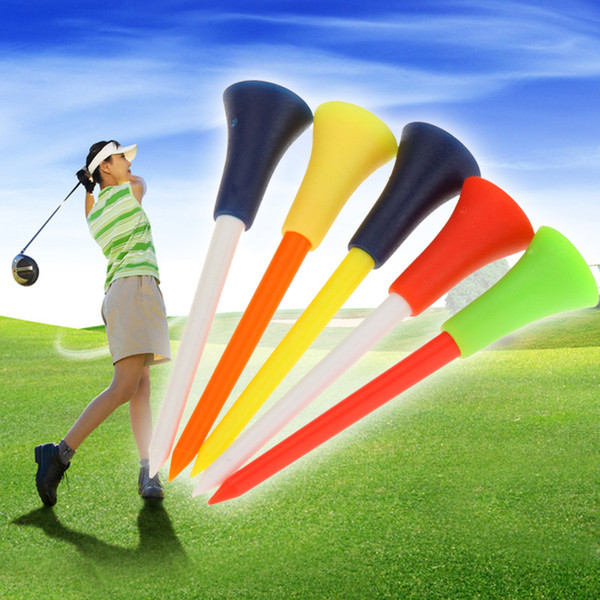 Outdoor sport Multi Color Plastic Golf Tees 83mm Durable Rubber Cushion Top Golf Tee Golf plastic ball stud