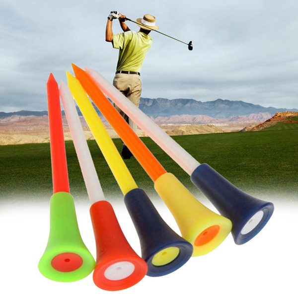 Multi Color Plastic Golf Tees 83mm Durable Rubber Cushion Top Golf Tee Golf plastic ball stud