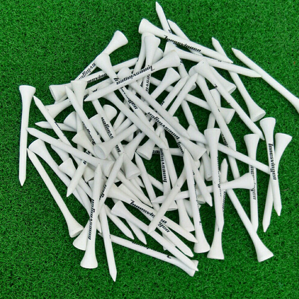 Hot Sale 100pcs 70MM White Wooden golf Ball Tees Printing Golf Tee New