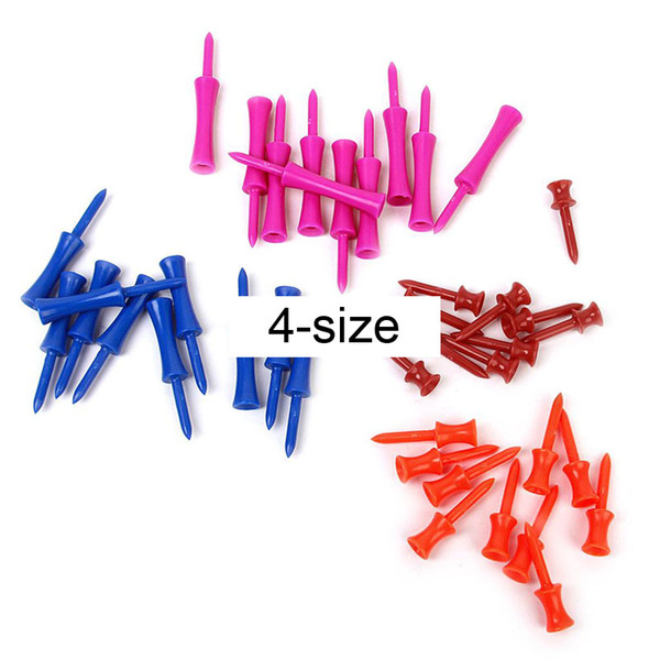 40Pcs Mixed Colors 4-size Plastic Step Golf Tees Training Accessories