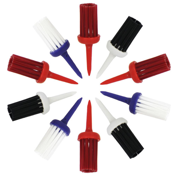 new top quality 62mm long Plastic Bristles Golf Brush Tees Driver Training Bristle Tee Random Color