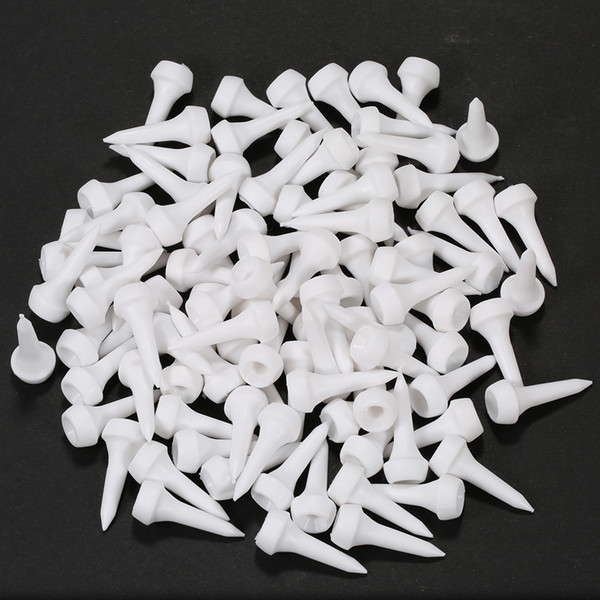 50pcs 35mm White Plastic Golf Tees Golfer Aid Tool(1 3/8 Inch)