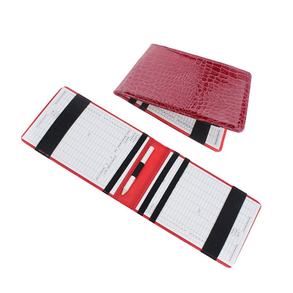 High Quality PU Golf Scorecard Holder Keeper Golf Score Wallet Yard Book Cover Pocketbook Scoring With 2 Score Cards