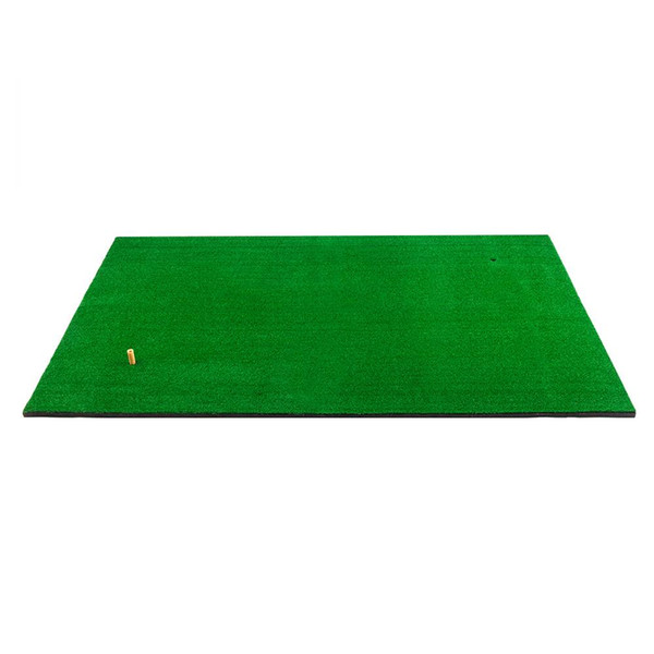 Golf Double Hole Strike Pad 5ft*3ft Rubber & Nylon Grass Training Aids Mats For Entertaining Green Color