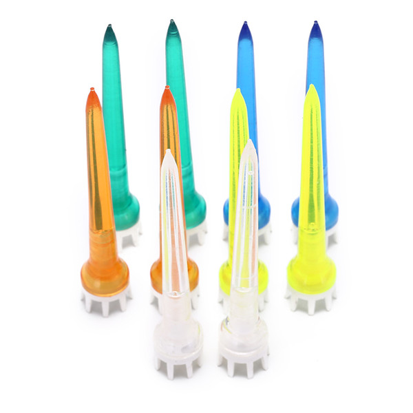 10pcs Golf Tee Transparent Tee Crown Golf Accessories 78mm Plastic Material Mixed Color