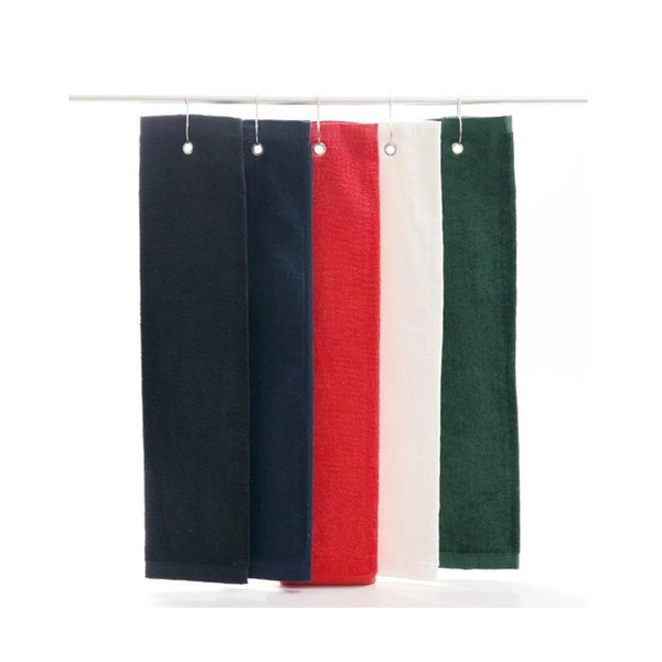 Wholesale- 2017 Hot sale 40*60cm 100% cotton golf towels with mental hook high quality sport towel soft gym towels free shipping