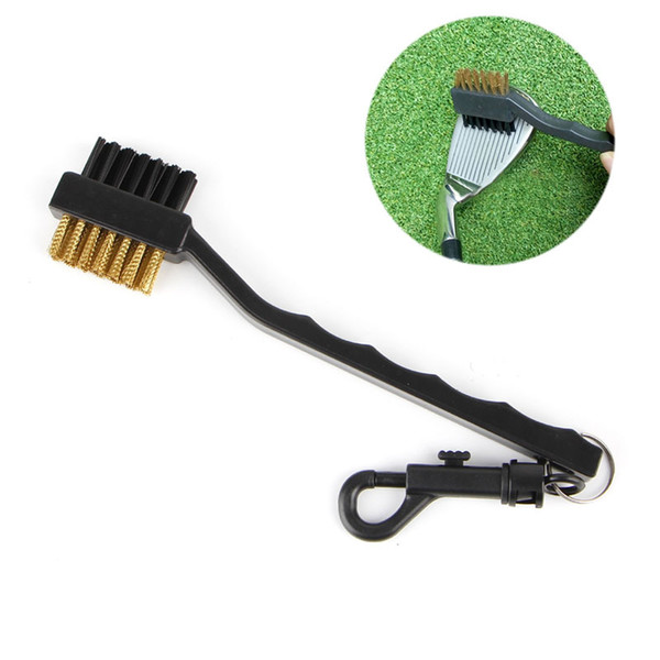 Wholesale- Sided Brass Wires Nylon Golf Club Brush Groove Ball Cleaner Cleaning Kit Tool