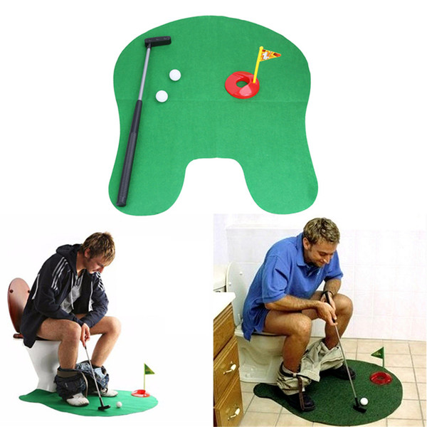 Potty Putter Toilet Golf Game Mini Golf Set Toilet Golf Putting Green Novelty Game Toy Gift for Men and Women