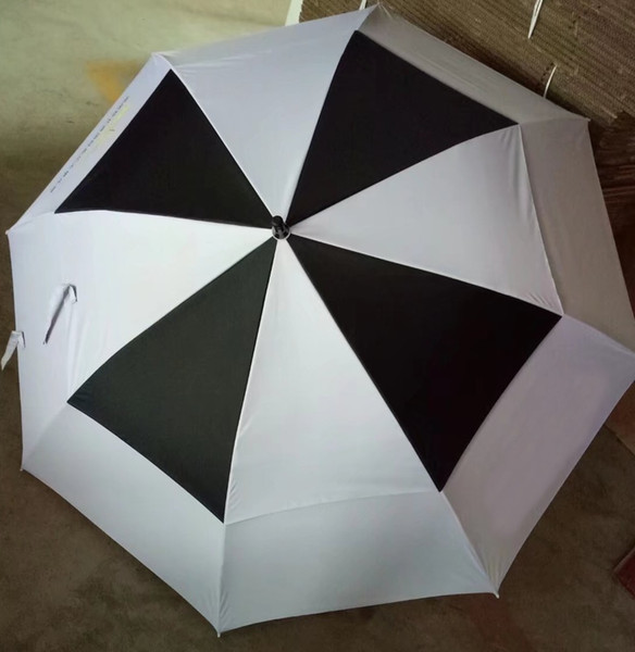 OEM golf umbrella 2 layer white/black anti-UVA automatic golf umbrella MOQ 100pcs accepted