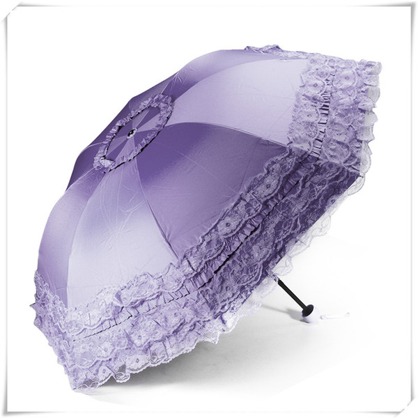 Umbrellas Lace Princess Foldable Rain Umbrellas And Anti-UV Folding Parasol Umbrella Easy To beach And Golf Umbrella