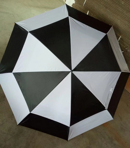 free shipping two layers anti UVA (100pcs/lot) white/black grips chosen freely automatic OEM golf umbrella brand umbrella wholesale