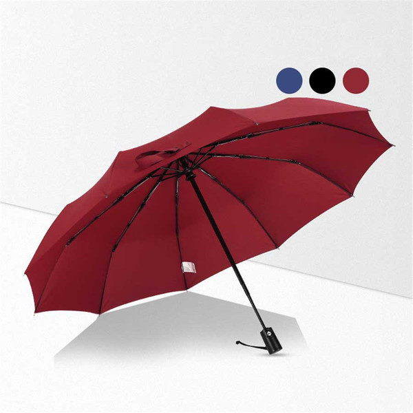 Automatic Windproof Umbrella Three Folding Umbrella Plus Big Business Folding Sunny Umbrella