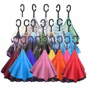 Reverse Umbrella 36 Styles C-Handle Double Layer Upside Down Inverted Windproof Creative Self Stand Umbrellas 100pcs OOA6145