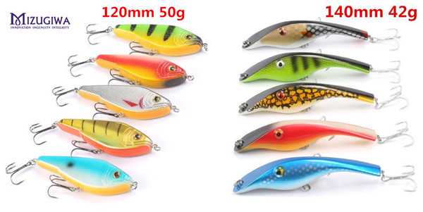 Mizugiwa 5Pcs Zalt Musky Muskie Pike Rare Jerkbait + 5Pcs Pike Buster Jerk Big Vib Baits Hooks Fishing Lures Baits Iscas Leurre