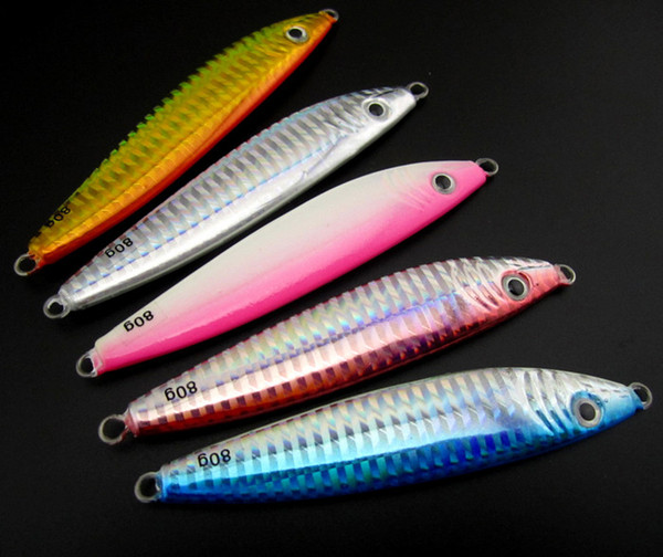 5Pcs/Lot 80G Deep Sea Fishing Lure Lead Fish Jig Luminous Belly Hard Bait Fishing Lure Without Hook Free Shipping