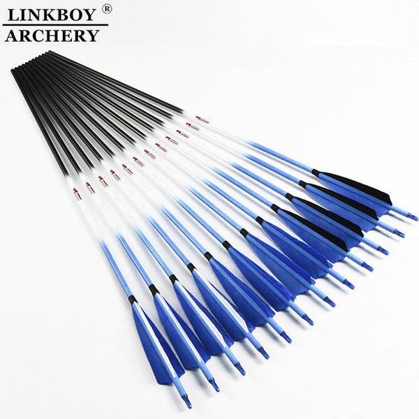 Linkboy Archery 12PCS SP 300-600 Archery Carbon Arrows 30/32