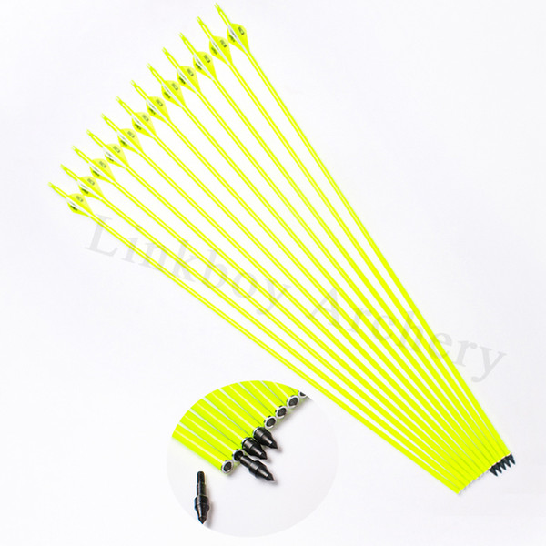 6PCS Archery Mixed Carbon Arrows ID6.2 spine500 Target Point Arrow Tips Replaceable Recurve Compound Bow Hunting Shooting Outdoor Adults